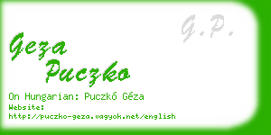geza puczko business card