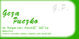 geza puczko business card